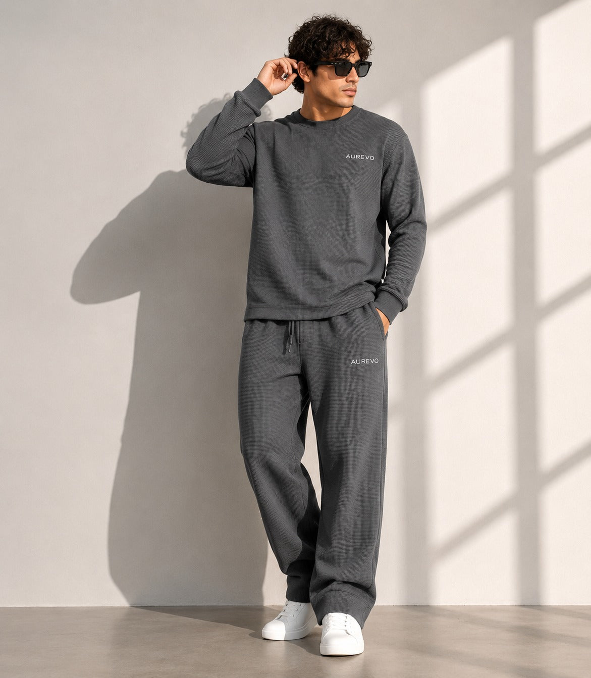 Thermal Waffle Track Set - Relaxed Fit