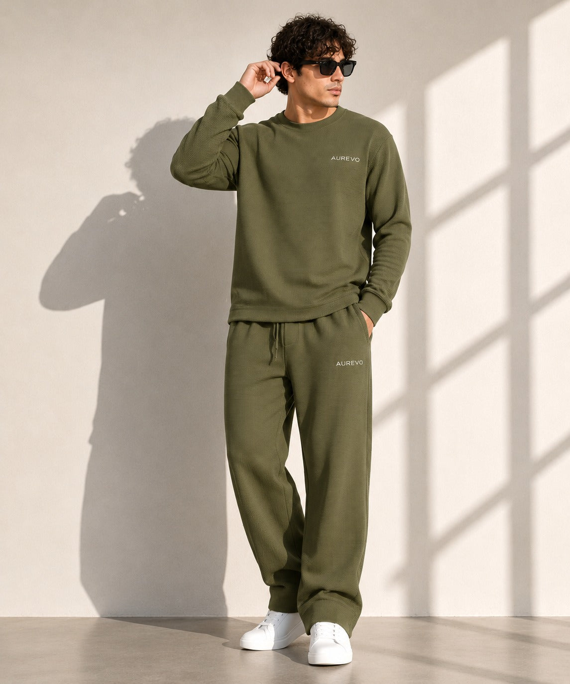 Thermal Waffle Track Set - Relaxed Fit